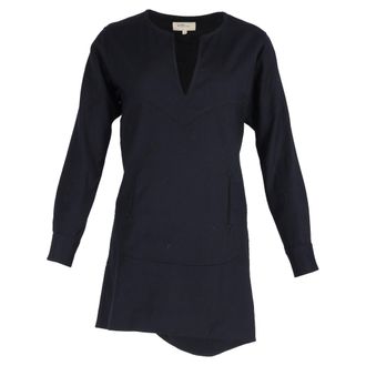 Isabel Marant &Eacute;toile Mini Long Sleeve Dress in Navy Blue Wool