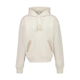 Alexander McQueen Hoodies, male, Beige, M, Skull Hooded Sweatshirt in Light Ivory