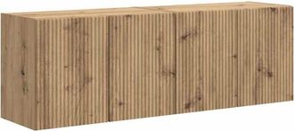 vidaXL Mueble De Tv Montado En La Pared 2 Pcs Roble Artesanal Vidaxl