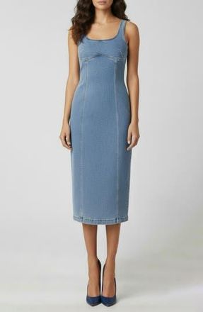Bebe The Slim Denim Midi Dress in Stone Blue at Nordstrom Rack, Size Large