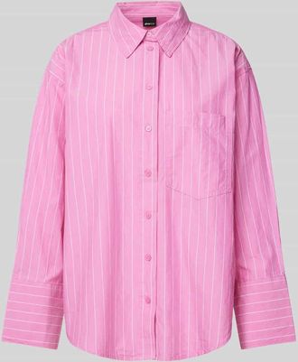 Gina Tricot Relaxed Fit Hemdbluse mit Brusttasche in Rosa, Größe S