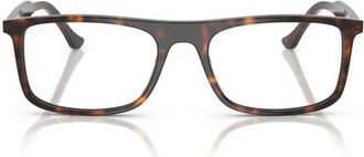 Ray-Ban 55mm Rectangular Optical Glasses in Havana at Nordstrom