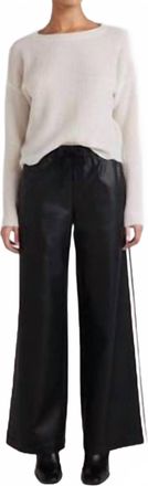 Bella Dahl Faux Leather Side Stripe Pant In Black