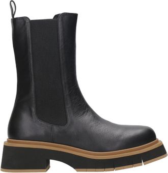Paloma Barcel&oacute; Zwarte Leren Ritslaarzen - Dames - Chelseaboots - Zwart - 38 EU - Schoenen