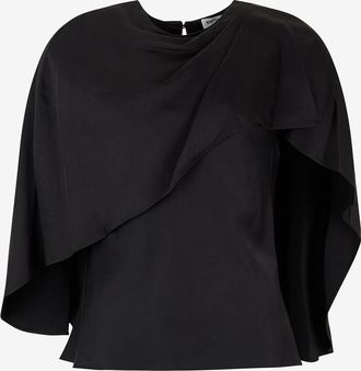 SIMKHAI Asymmetrisches Satin-Top mit Drapierung Eliora