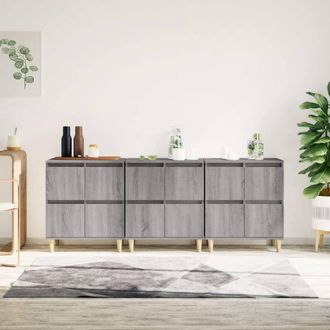Berkfield Home Sideboards 3 pcs Grey Sonoma 60x35x70 cm Engineered Wood | Size: 60 x 35 x 70 cm