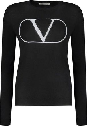 Valentino Black Virgin Wool Womens Sweatshirt
