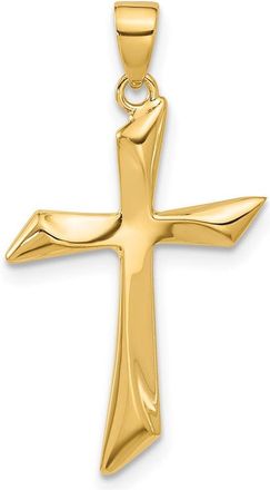 Diamond2Deal 14k Yellow Gold Polished Angled Cross Pendant