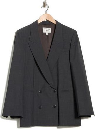 TWP Tabitha Double Breasted Wool Blend Blazer in Dark Charcoal at Nordstrom Rack, Size X-Large