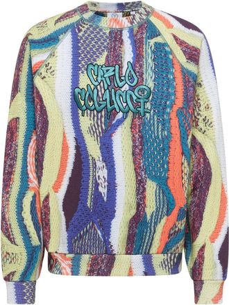 Carlo Colucci Hoodies & sweatvesten, Heren, Veelkleurig, M, Katoen, Zoom In Sweatshirt