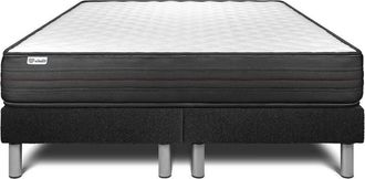 VITALIT Vitalit - Base Tapizada Negro + Colch&oacute;n Con Espuma Viscoel&aacute;stica 2x80x200