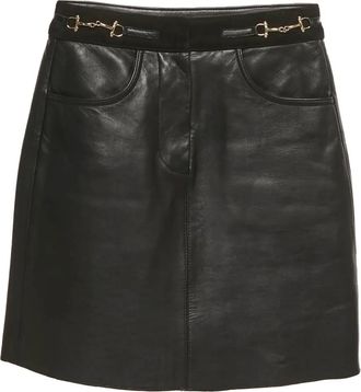 Maje Gonna in pelle con decorazione - Nero