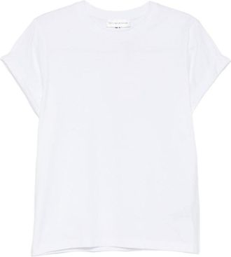 Victoria Beckham White Solid Crew Neck T-Shirt