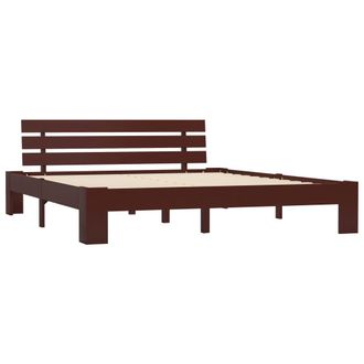 vidaXL Vidaxl - Estructura Cama Sin Colch&oacute;n Madera Pino Marr&oacute;n Oscuro 180x200 Cm