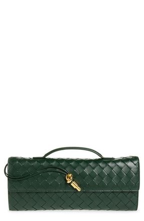 Bottega Veneta Long Andiamo Intrecciato Clutch Bag in Alpine Green-Muse Brown at Nordstrom