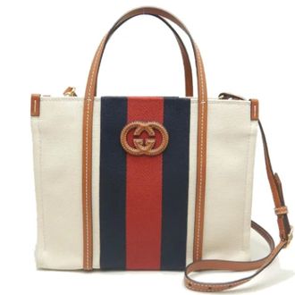 Gucci Pre-owned Tote Bags, female, Beige, Size: ONE SIZE Pre-owned Canvas Tote Bag