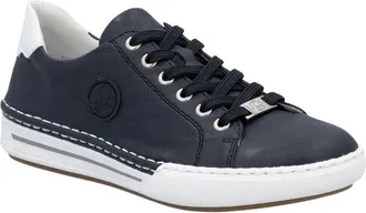 Rieker Lace-up Sneakers - Dames - Sneakers - Blauw - 38 EU - Leer - Schoenen