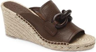 Pedro Garcia Oliveta Wedge Sandal in Chestnut Petite Grain at Nordstrom, Size 10.5Us