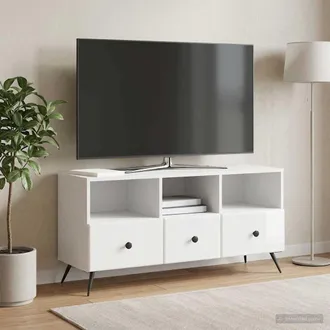 vidaXL Vidaxl Mobile Tv Bianco Lucido 102 X 34,5 X 50 Cm Legno Ingegnerizzato