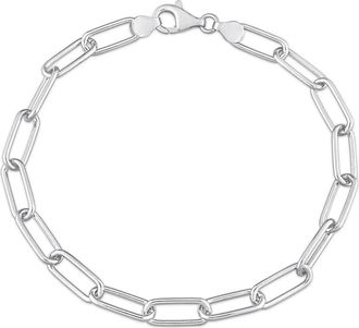 Delmar Mens Paper Clip Chain Bracelet in Silver at Nordstrom Rack