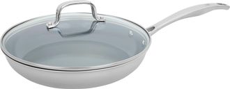 J.A. Henckels International Clad H3 10-inch Stainless Steel Ceramic Nonstick Fry Pan with Lid