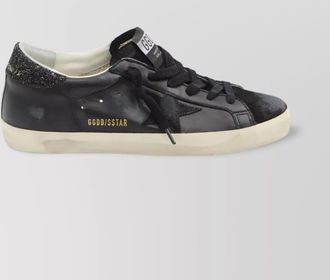 Golden Goose glitter heel distressed leather sneakers