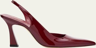 Stuart Weitzman Vinnie DOrsay Patent Leather Slingback Pumps
