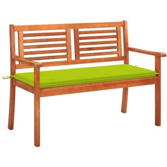 vidaXL Banco De Jard&iacute;n 2 Plazas Madera Maciza Eucalipto Y Coj&iacute;n 120 Cm Vidaxl