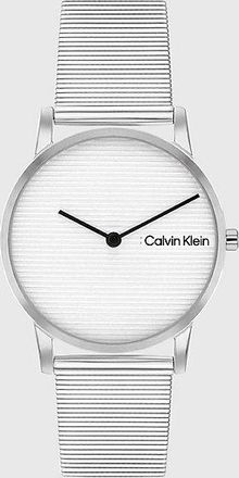 Calvin Klein Reloj de pulsera de malla con esfera lineal