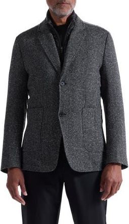 Bugatchi Herringbone Jacket with Removable Bib in Black at Nordstrom Rack, Size 42