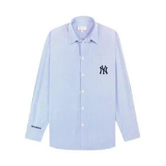 Sporty & Rich Shirts, female, Blue, Size: XS Heritage Yankees Serif Oversized Shirt