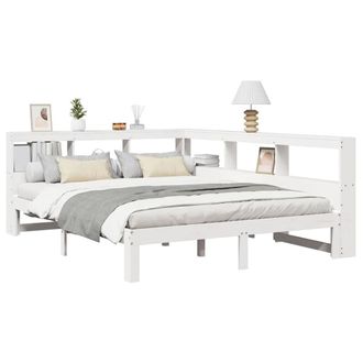 Berkfield Home Decorative Bookcase Bed without Mattress White 160x200 cm Solid W
