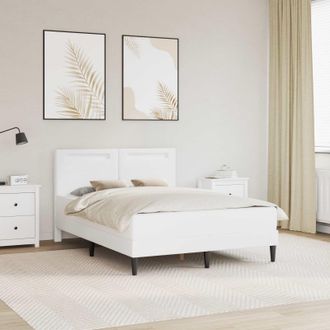 vidaXL Vidaxl Struttura Del Letto Con Testiera Bianco 140 X 190 Cm Similpelle