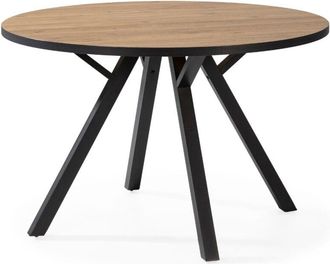 Calicosy Mesa Redonda Con Patas De Metal Negro L120 Cm - Beni