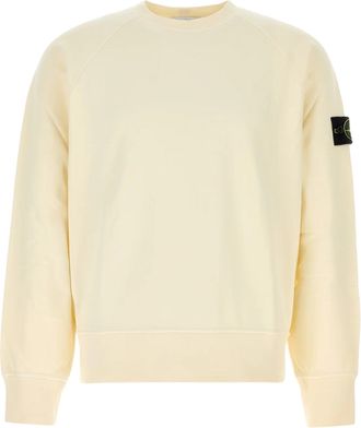 Stone Island Minimalist Cream Beige Logo Sweatshirt