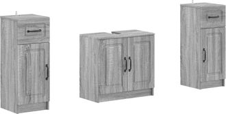 vidaXL Juego De Gabinete De Ba&ntilde;o De 2 Piezas Utrecht Sonoma Gris Vidaxl