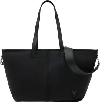 Ami Tote Bags, unisex, Black, Size: ONE SIZE Marcel Small Shopper Bag