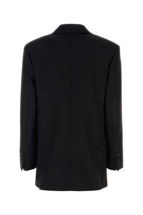 Max Mara Double-Breasted Wool Blazer - Black