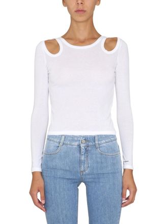 Stella McCartney White Solid Round Neck Top