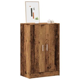 Berkfield Home Shoe Cabinet Old Wood 60x35x92 cm Engineered Wood in Brown | Size: 60 x 35 x 92 cm
