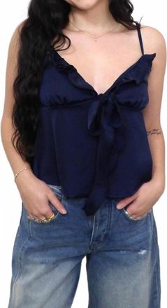 Mimosa The Londyn Ruffle Camisole Top In Navy