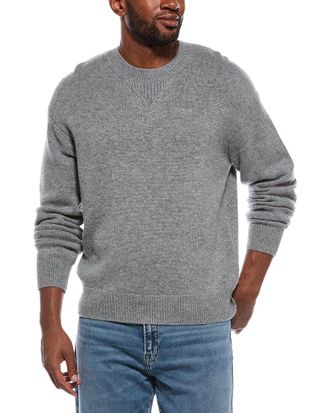 Frame Denim Frame Denim Suede Patch Wool & Cashmere-Blend Crewneck Sweater