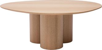 Miliboo Mesa De Centro De Dise&ntilde;o De Madera Clara 100 Cm Hollen