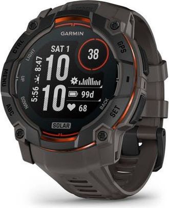 Garmin Instinct 3, 50mm Solar, Black/Charcoal at Nordstrom