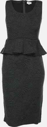 Armani Dark Grey Jacquard Midi Dress