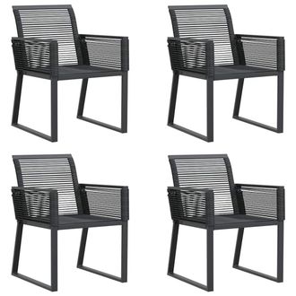 vidaXL Vidaxl - Sedie Da Giardino 4 Pz Nere In Polyrattan