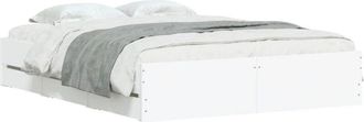 vidaXL Bed Frame with Drawers without Mattress White 140x190 cm Vidaxl