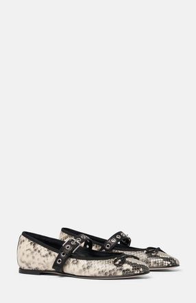 Scarosso Astrid Ballerinas in Grey - Python-Print Calf at Nordstrom, Size 39.5