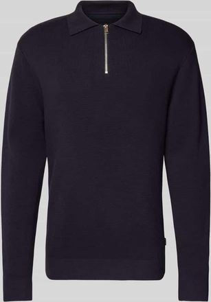 Jack & Jones Strickpullover mit gerippten Abschlüssen Modell MILANO in Black, Größe XXL