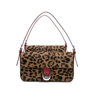 Staud Leopard-pattern Leather Shoulder Bag